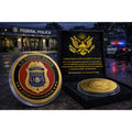 US FEDERAL DoD POLICE Office Department Challenge Coin w/ Retirement Award