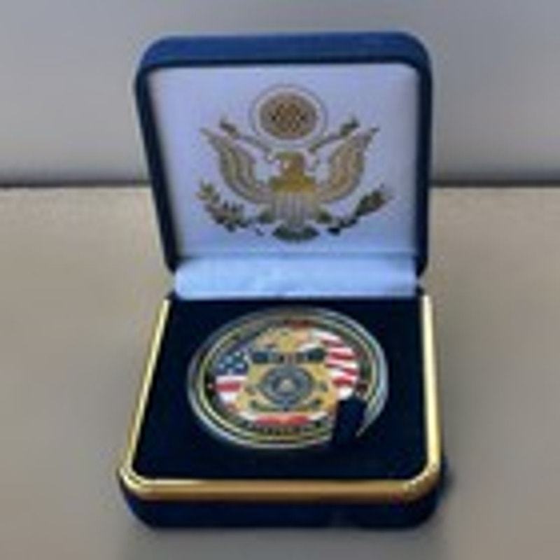 Department of Energy (DOE) Challenge Coin With Blue Velvet Case. Fast Shipping!