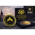 UNITED STATES ARMY - Rank CORPORAL E-4 Challenge Coin w/ Retirement Award