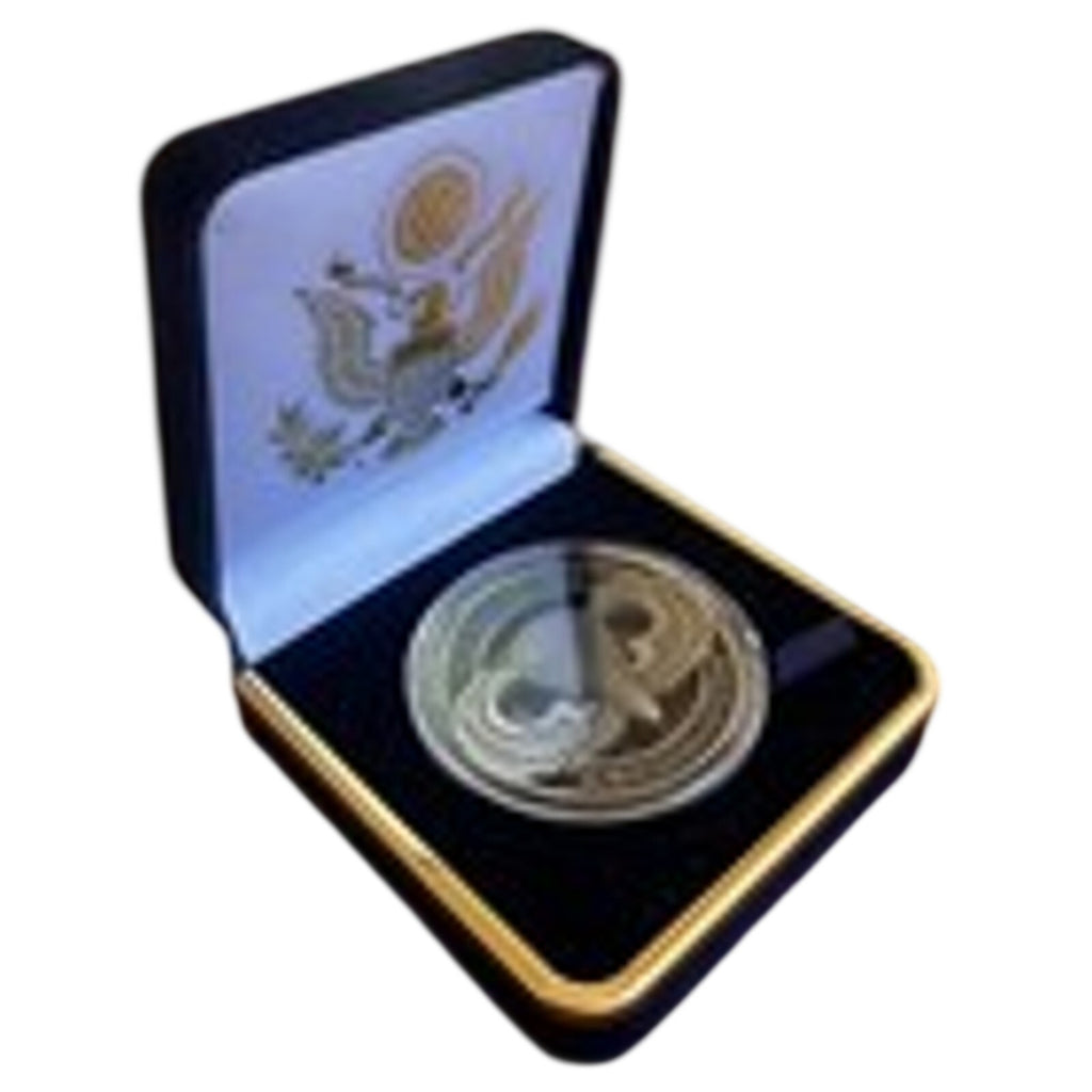 US ARMY PARATROOPER Airborne Challenge Coin With Blue Velvet Case