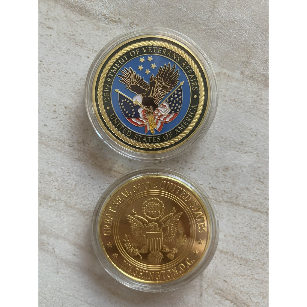 VA United States Department of Veterans Affairs Coin w/ Achievement Award