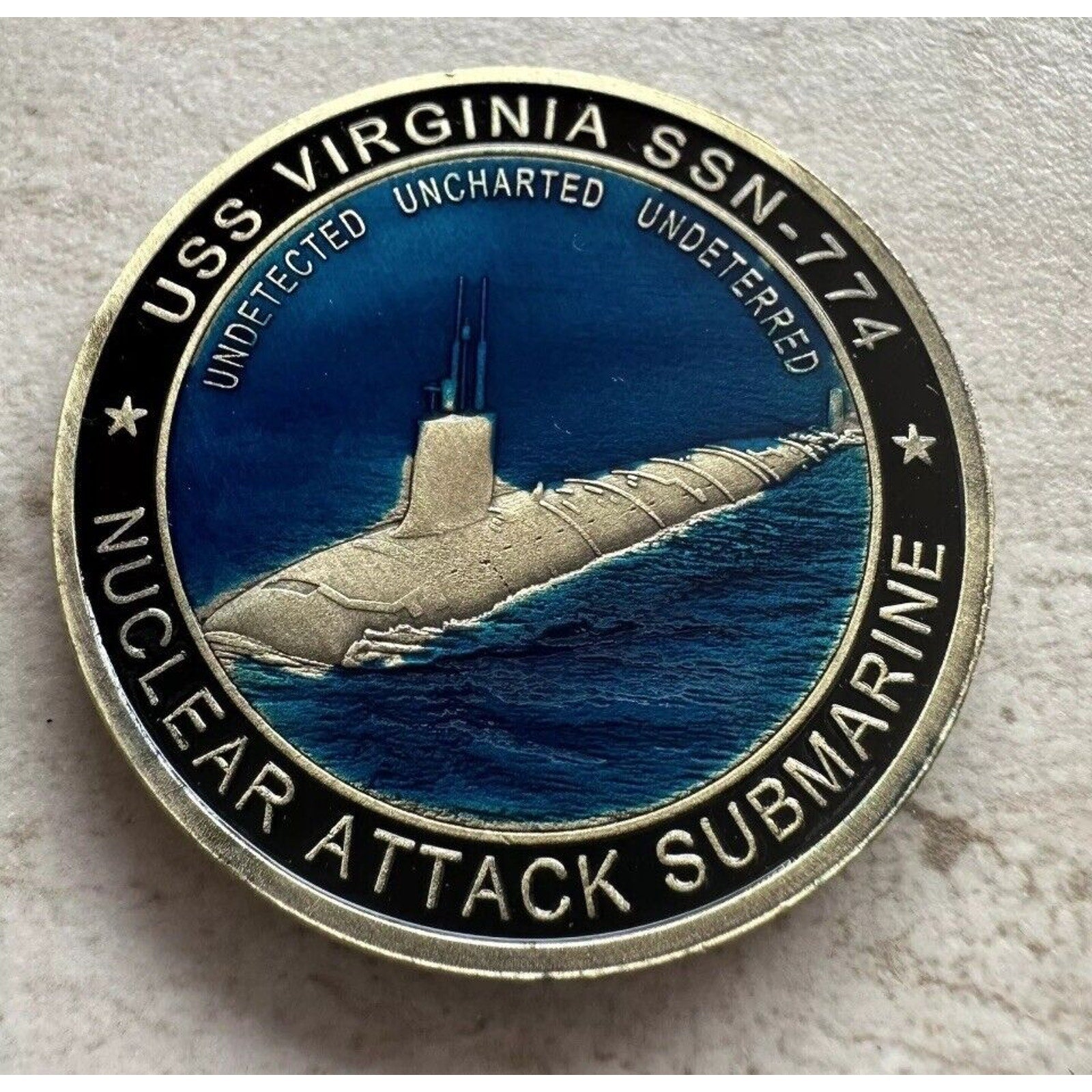 USS Virginia Submarine Challenge Coin USN Silent Service