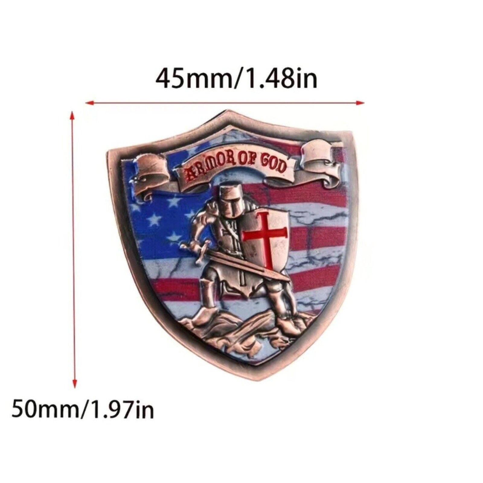 US Military Army Veteran Air Force Marines ARMOR OF PROTECTION SHIELD COIN