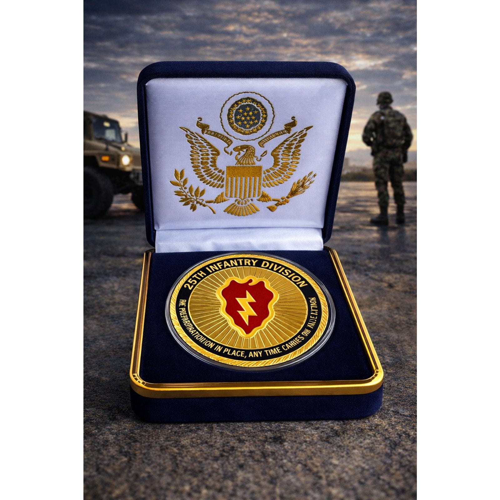 US ARMY 25th Infantry Division Challenge Coin with Case ·FAST SHIPPING· ·NEW·