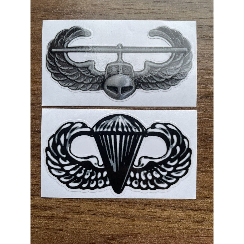 82nd AIRBORNE JUMP and 101th Air ASSAULT WINGS Stack Window Sticker Decal