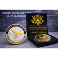 U S AIR FORCE SR-71 BLACKBIRD Challenge Coin USA AF w/ Retirement Award