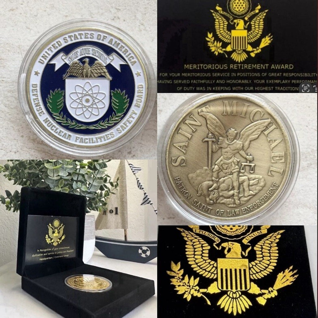 U.S DEFENSE NUCLEAR FACILITIES SAFETY BOARD COIN With Retirement Award