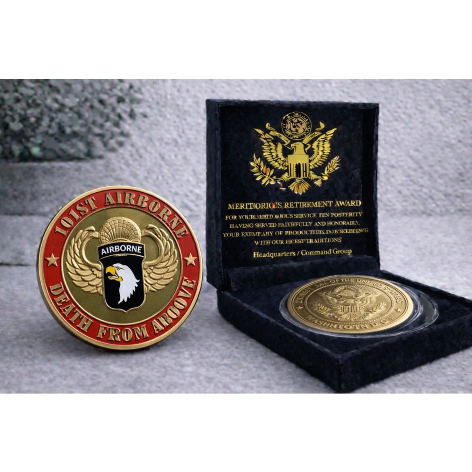 US ARMY 101st Airborne Death From Above From The USA w/ Retirement Award