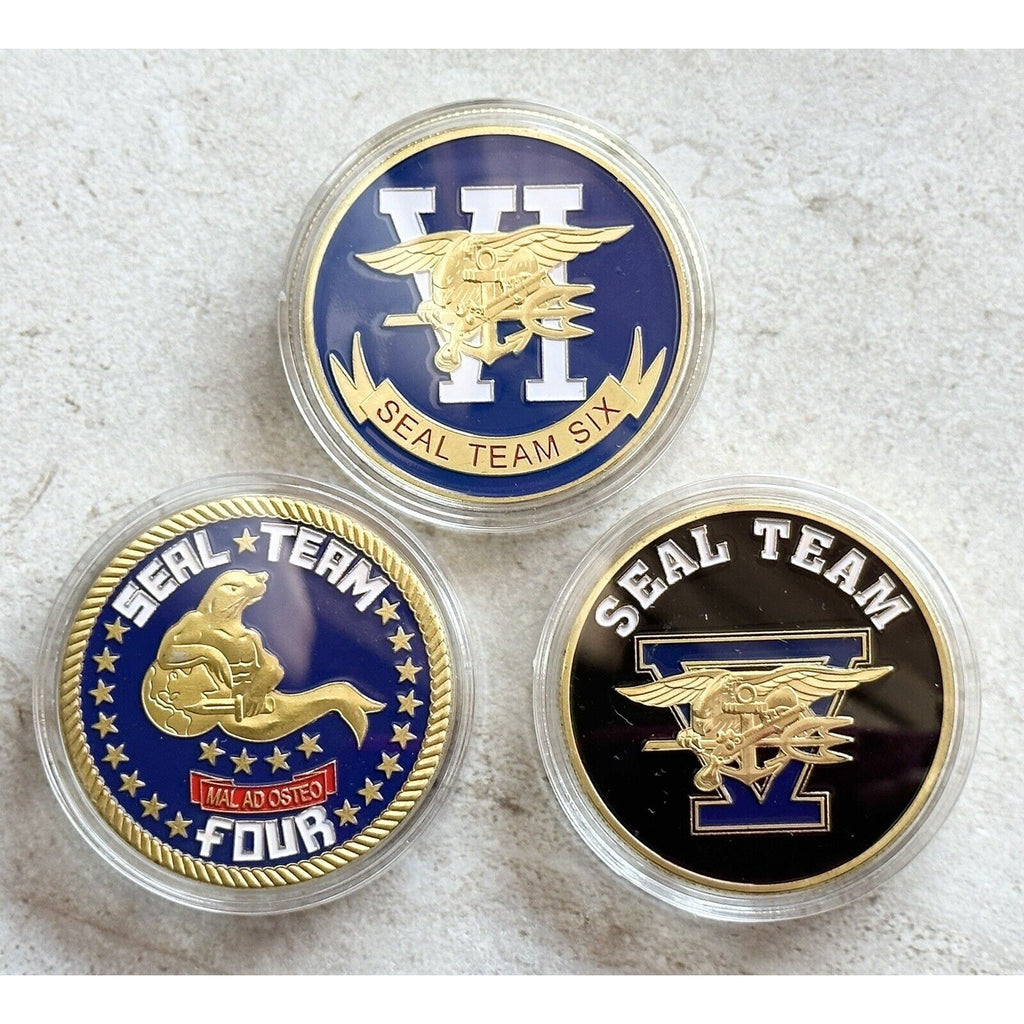 Seal Team FOUR, FIVE, SIX Unit Group US NAVY NAVAL Operations Command Coins