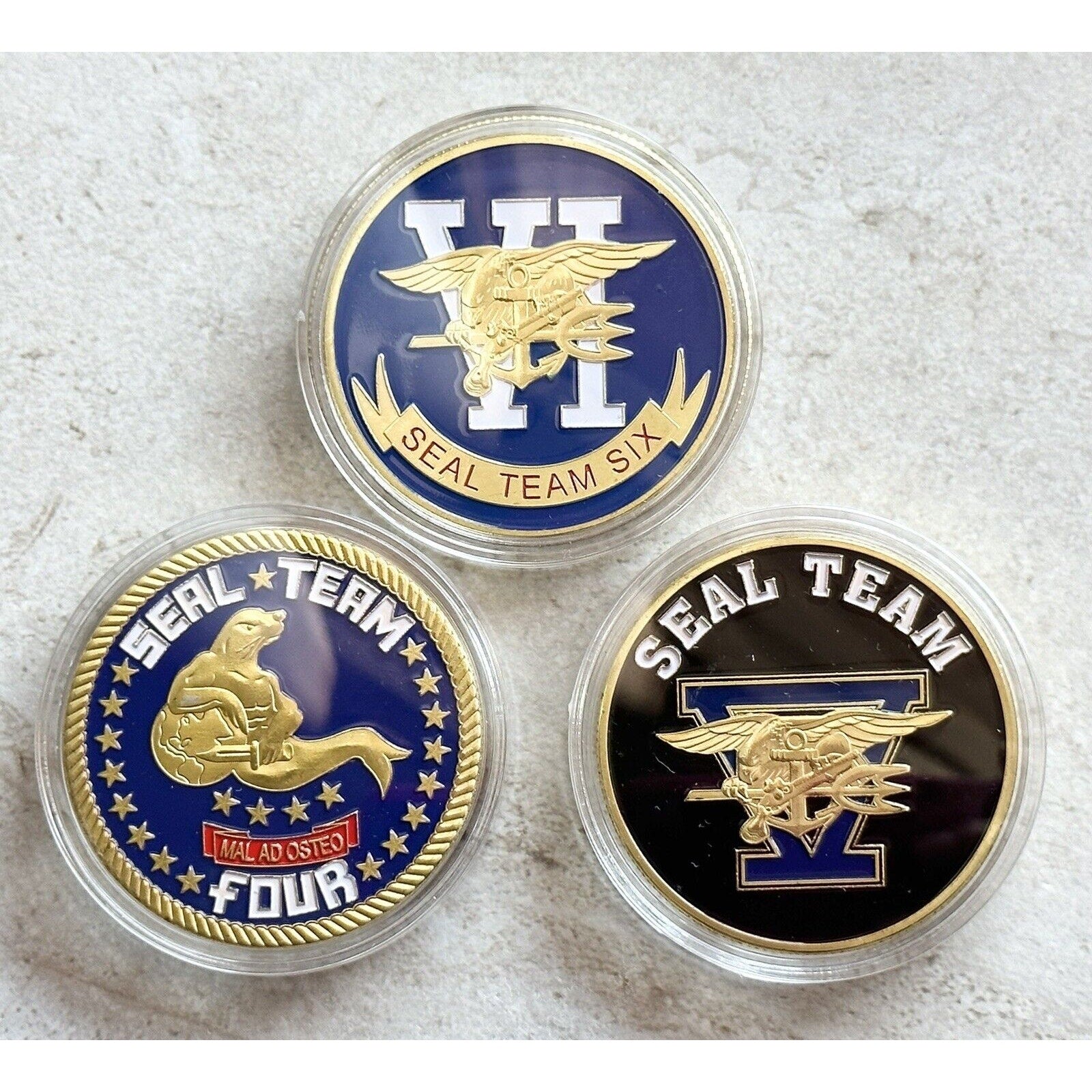 Seal Team FOUR, FIVE, SIX Unit Group US NAVY NAVAL Operations Command Coins