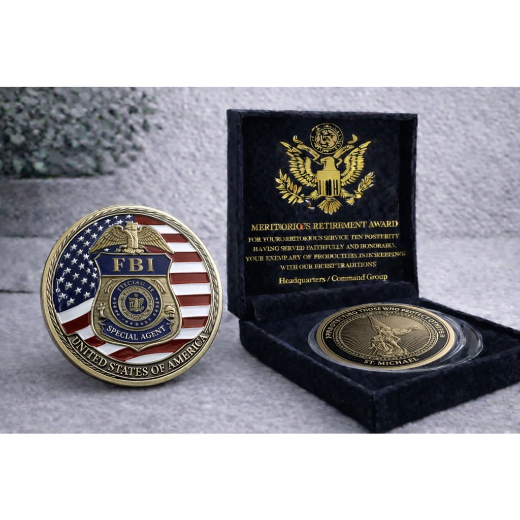 FBI Federal Bureau Of Investigation United States Coin With Retirement Award