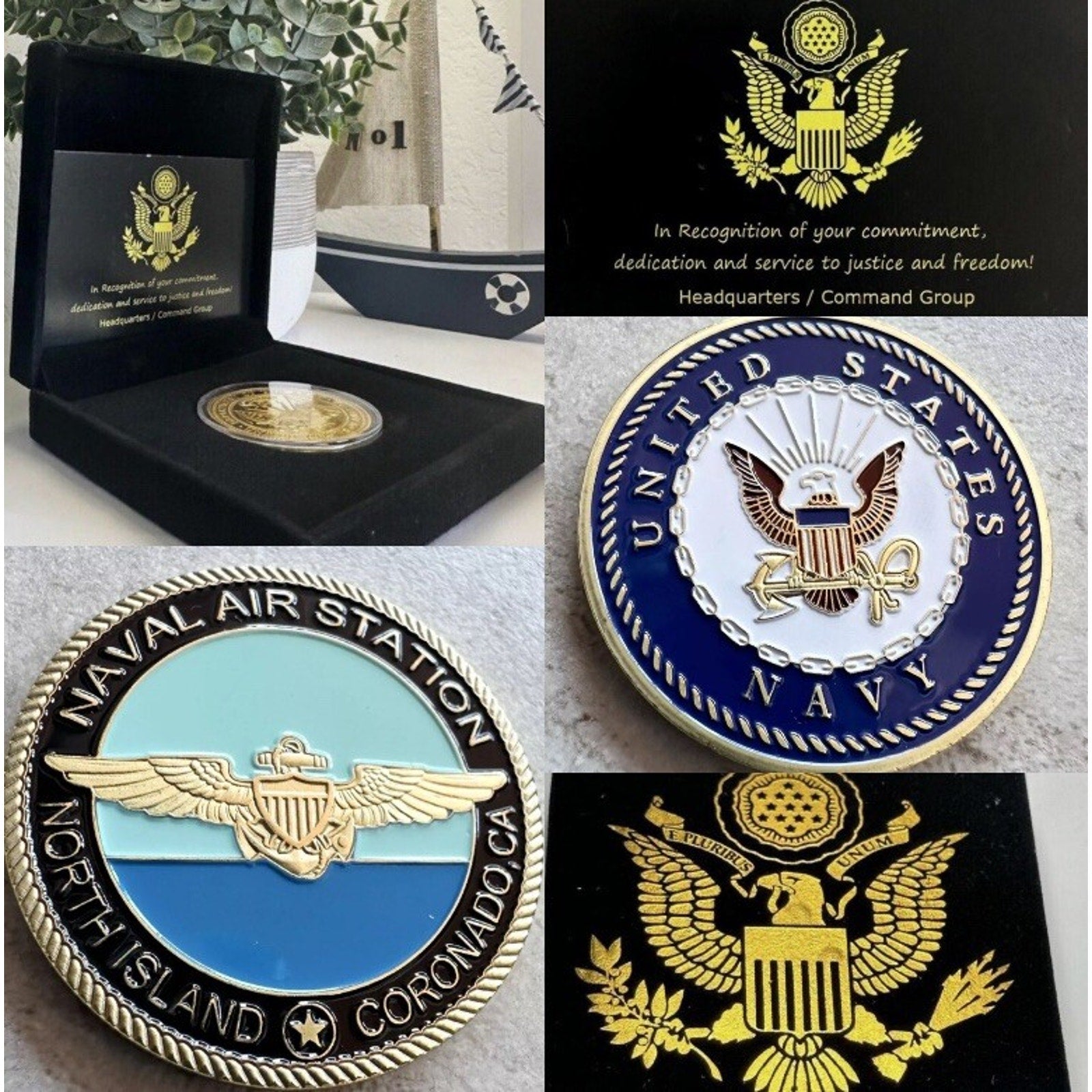 NAVAL BASE CORONADO (NBC) NORTH ISLAND CA COIN /W Retirement Award