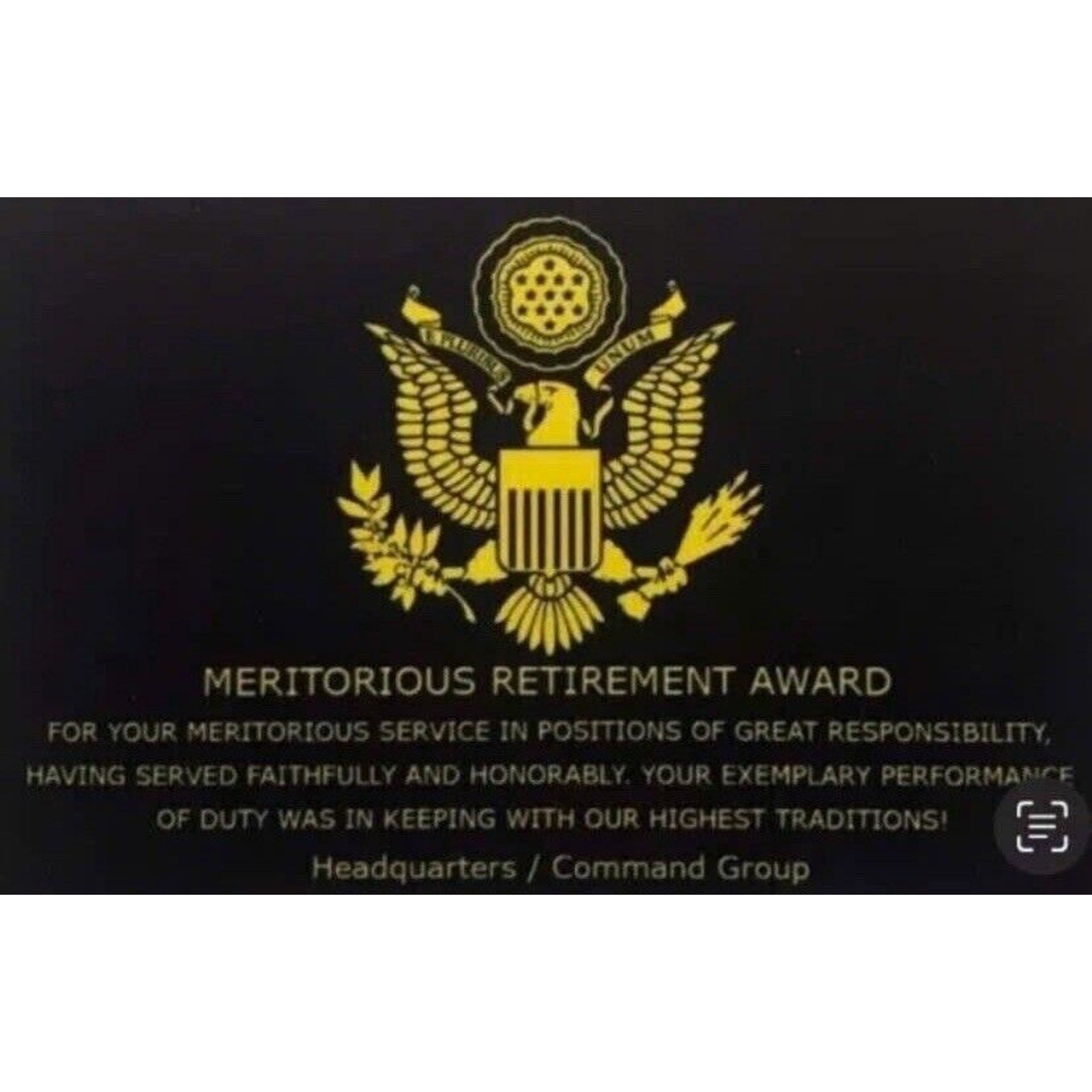 NATIONAL AERONAUTICS & SPACE ADMINISTRATION 'NASA' Coin W/Retirement Award
