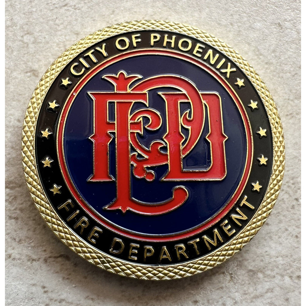 PHOENIX FIRE DEPT. Challenge Coin With Retirement Award