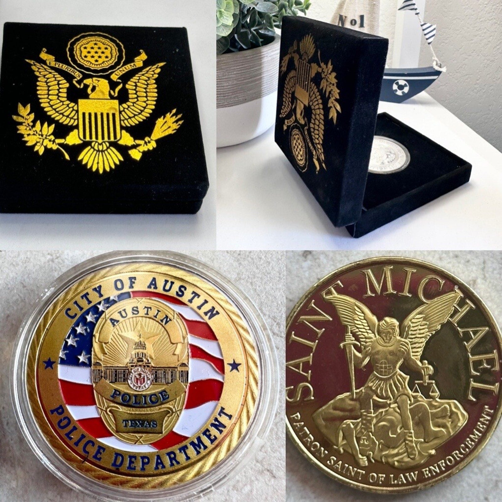 City Of Austin Police Department Challenge Coin w/ Retirement Award