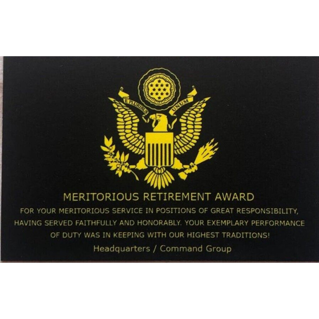 Merit Retirement Award US DoD MEDAL OF HONOR Army Navy Marines CHALLENGE COIN