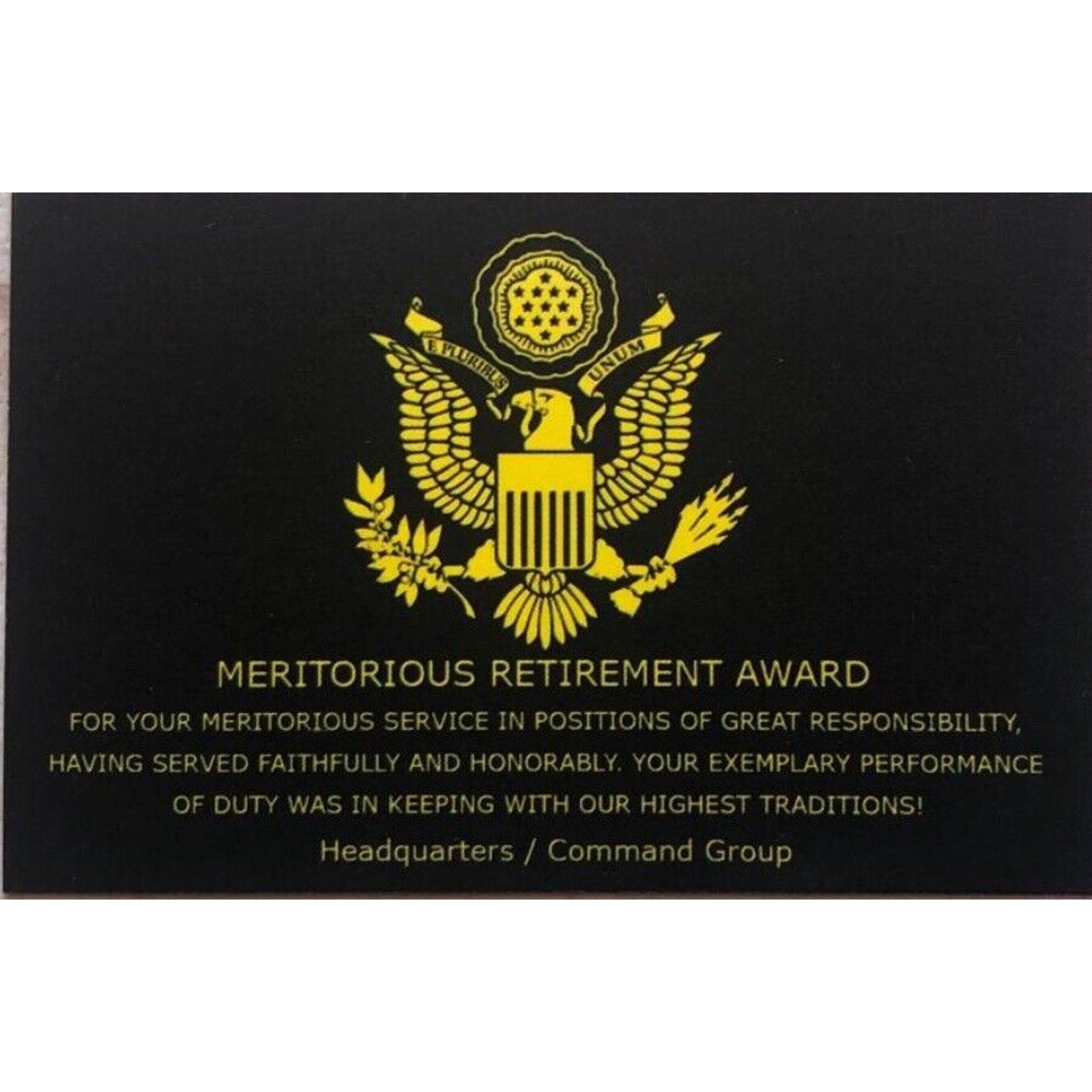 Merit Retirement Award US DoD MEDAL OF HONOR Army Navy Marines CHALLENGE COIN