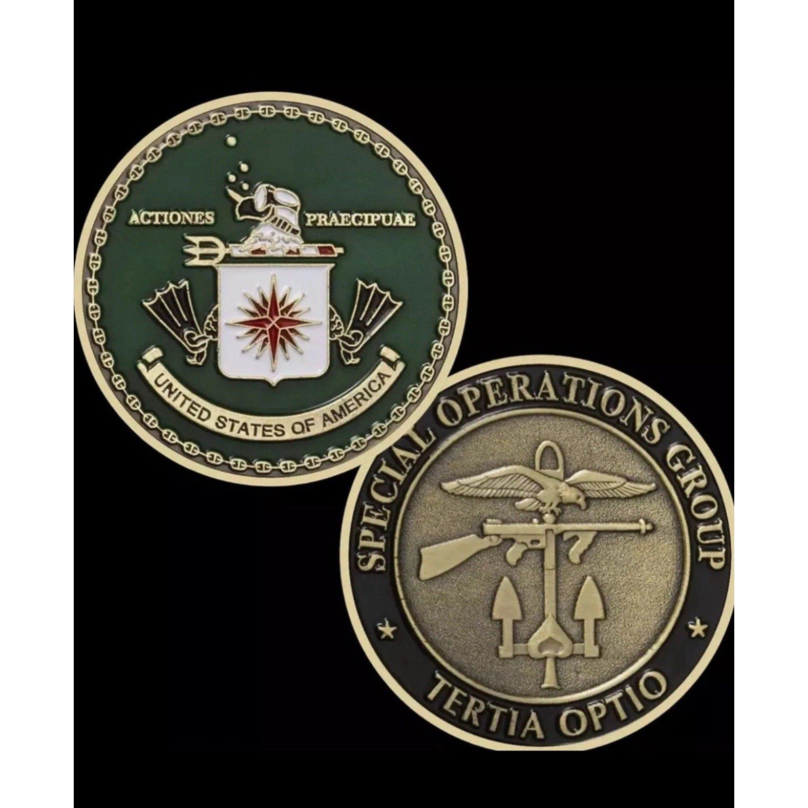 CIA SPECIAL OPERATIONS GROUP (SOG) Tertia Optio Challenge Coin USA