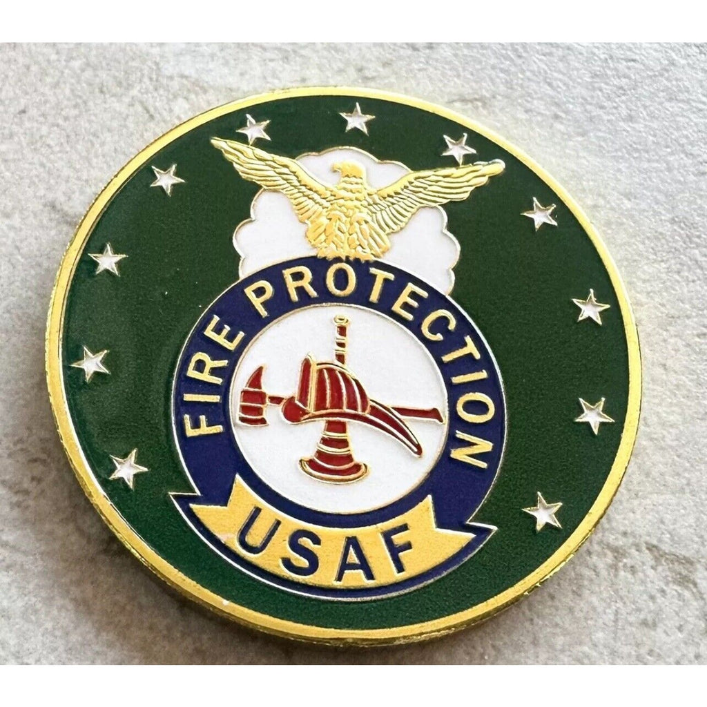 U S AIR FORCE Fire Department Protection Challenge Coin USAF