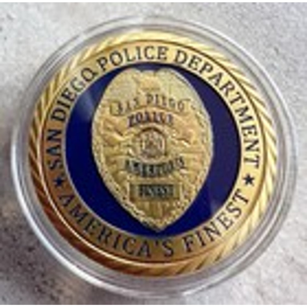 Copied - SAN DIEGO Police Department Challenge Coin "America's Finest" With Velvet Case