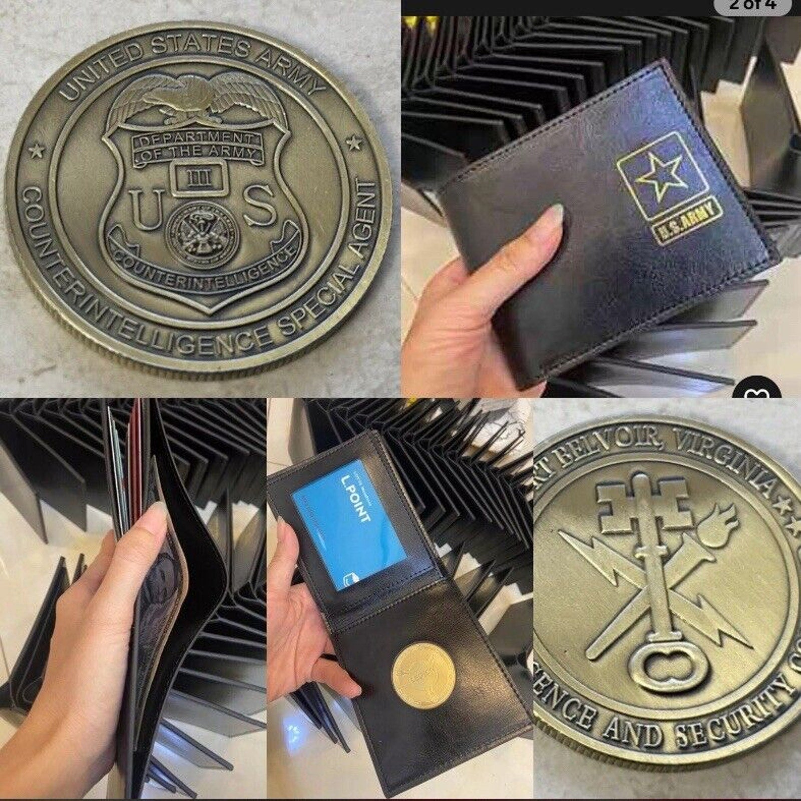 US Army Counter Intelligence Officer Special With Credential coin holder wallet