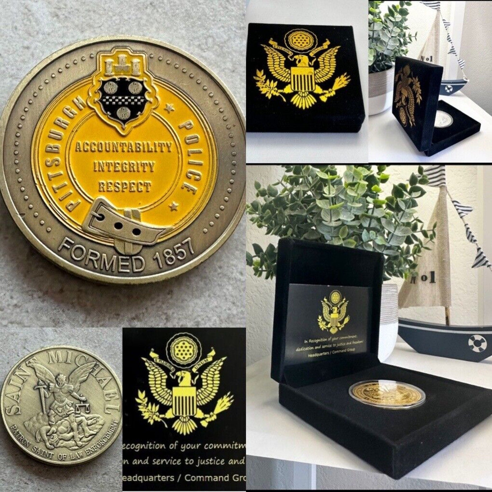 Pittsburgh Police Challenge Coin Come With Special Velvet Case