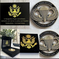 2 Pcs ARMY CAPTAIN RANK MILITARY CPT & US Paratrooper 82nd Airborne Challenge