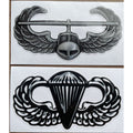 AIRBORNE JUMP and AIR ASSAULT WINGS Stack Window Sticker Decal - Black