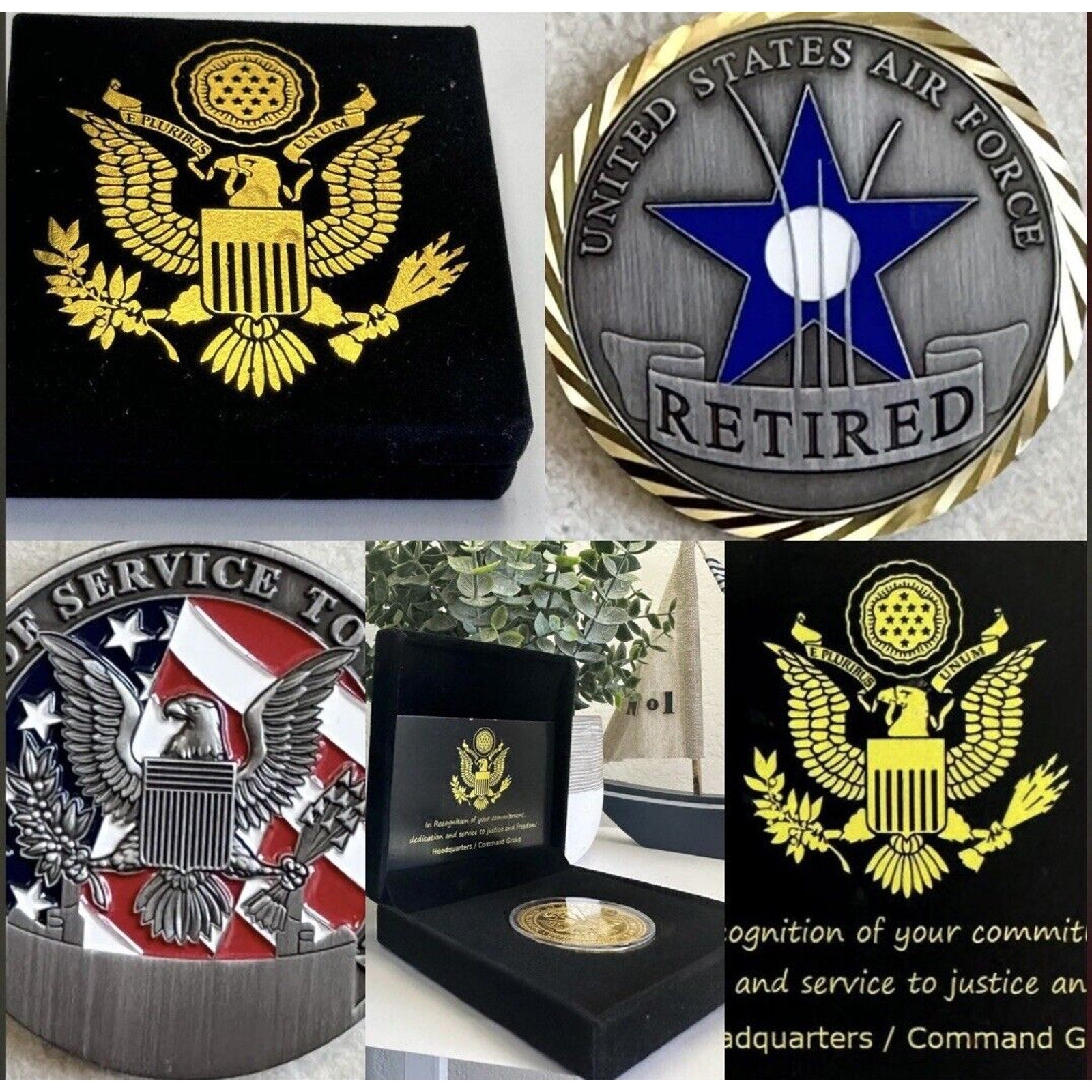 US Air Force USAF Retired Challenge Coin. New Fast Shipping. 45mm USA F