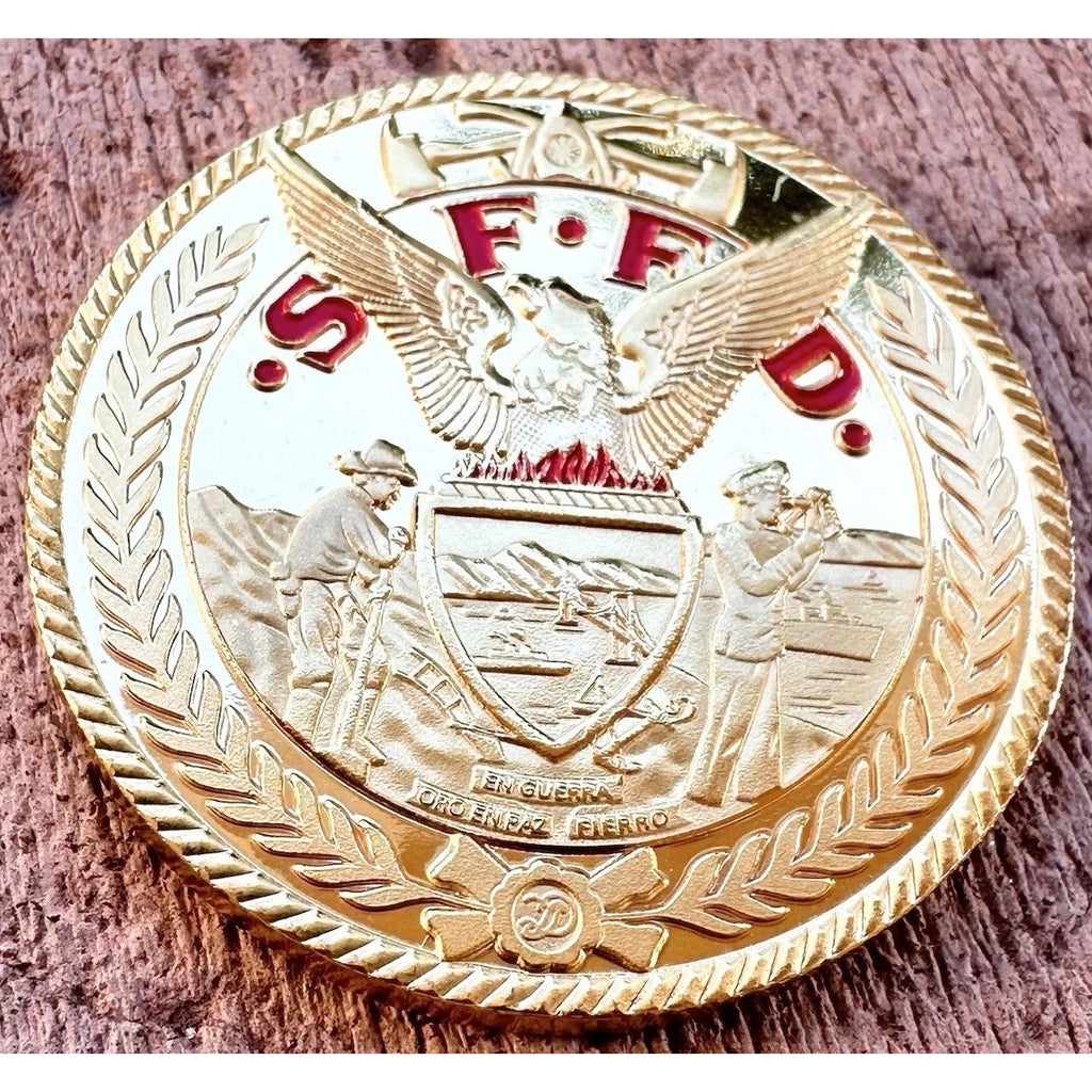 SAN FRANCISCO FIRE DEPT Challenge Coin With Blue Velvet Case. Fast Shipping!