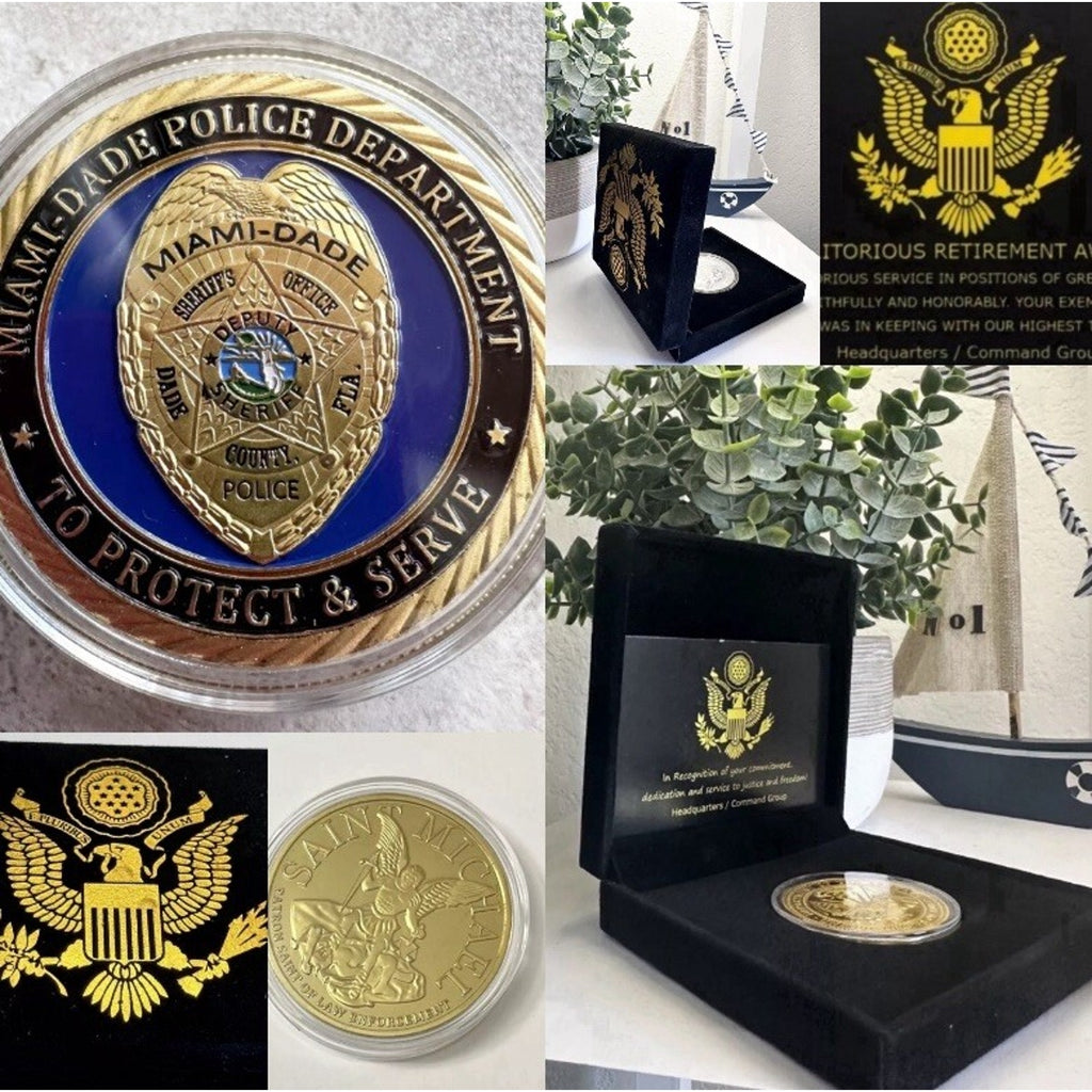MIAMI-DADE Police Dept. Challenge Coin With Retirement Award
