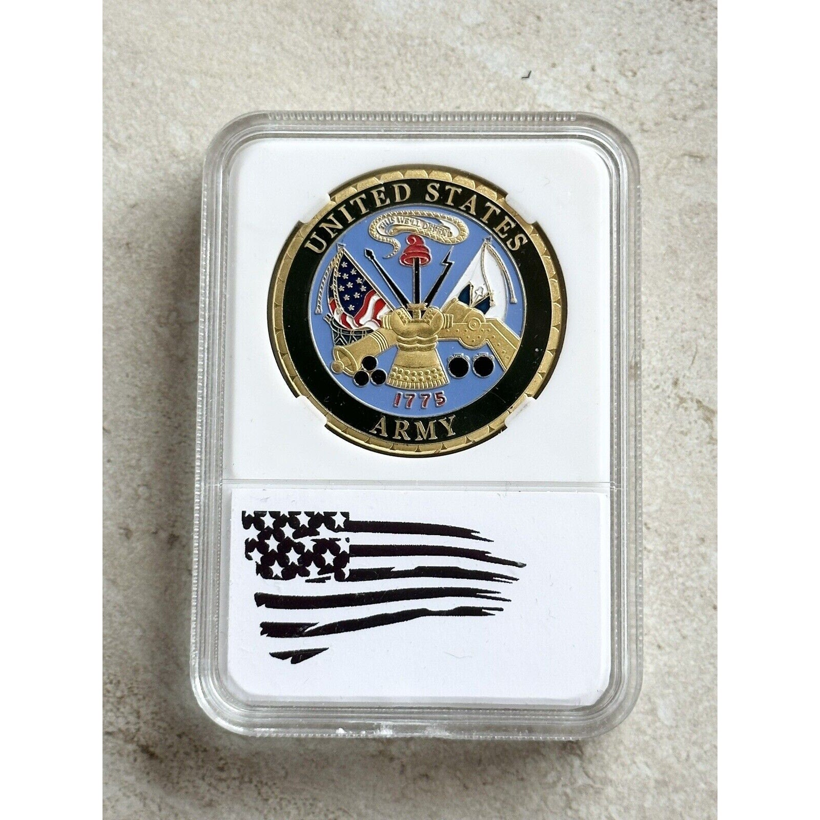 UNITED STATES ARMY Since 1775 Challenge Coin With Case