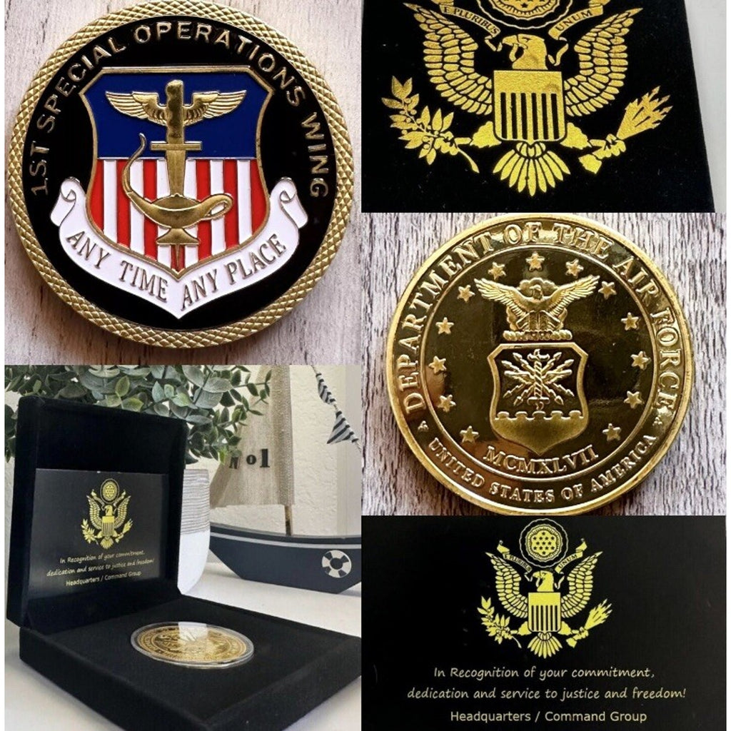 Air FORCE 1st SPECIAL OPERATIONS WING Coins With Retirement Award