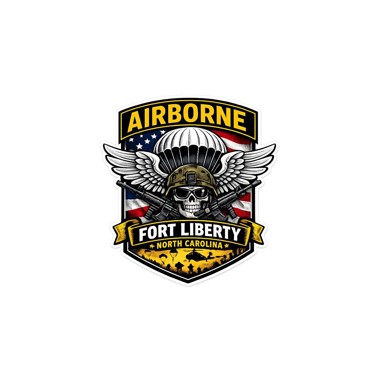 U.S. Army Airborne Fort Liberty NC Decal Sticker 5x3 Paratrooper Military Vinyl