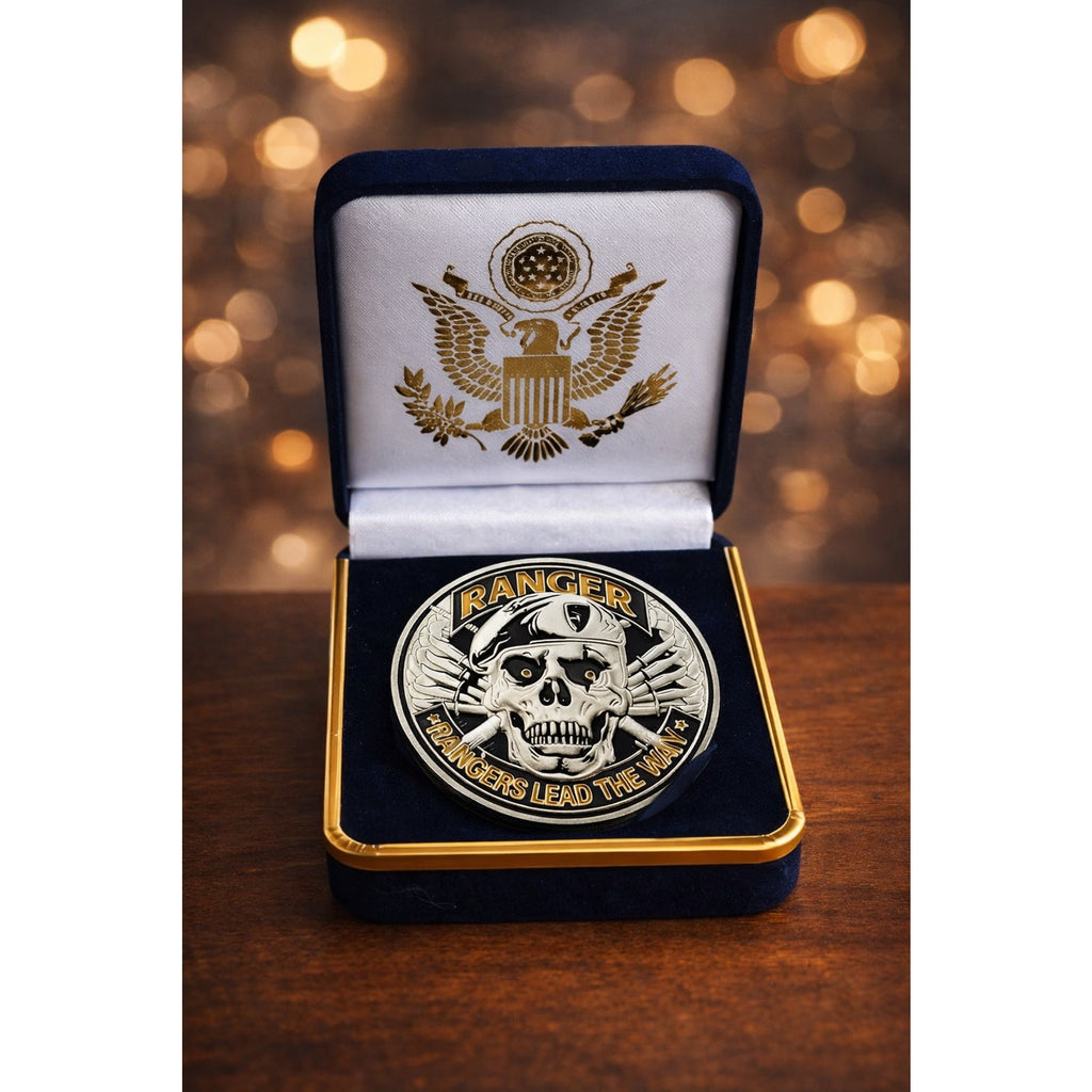 US ARMY RANGERS LEAD THE WAY Challenge Coin Army Ranger SEAL SKULL. New!
