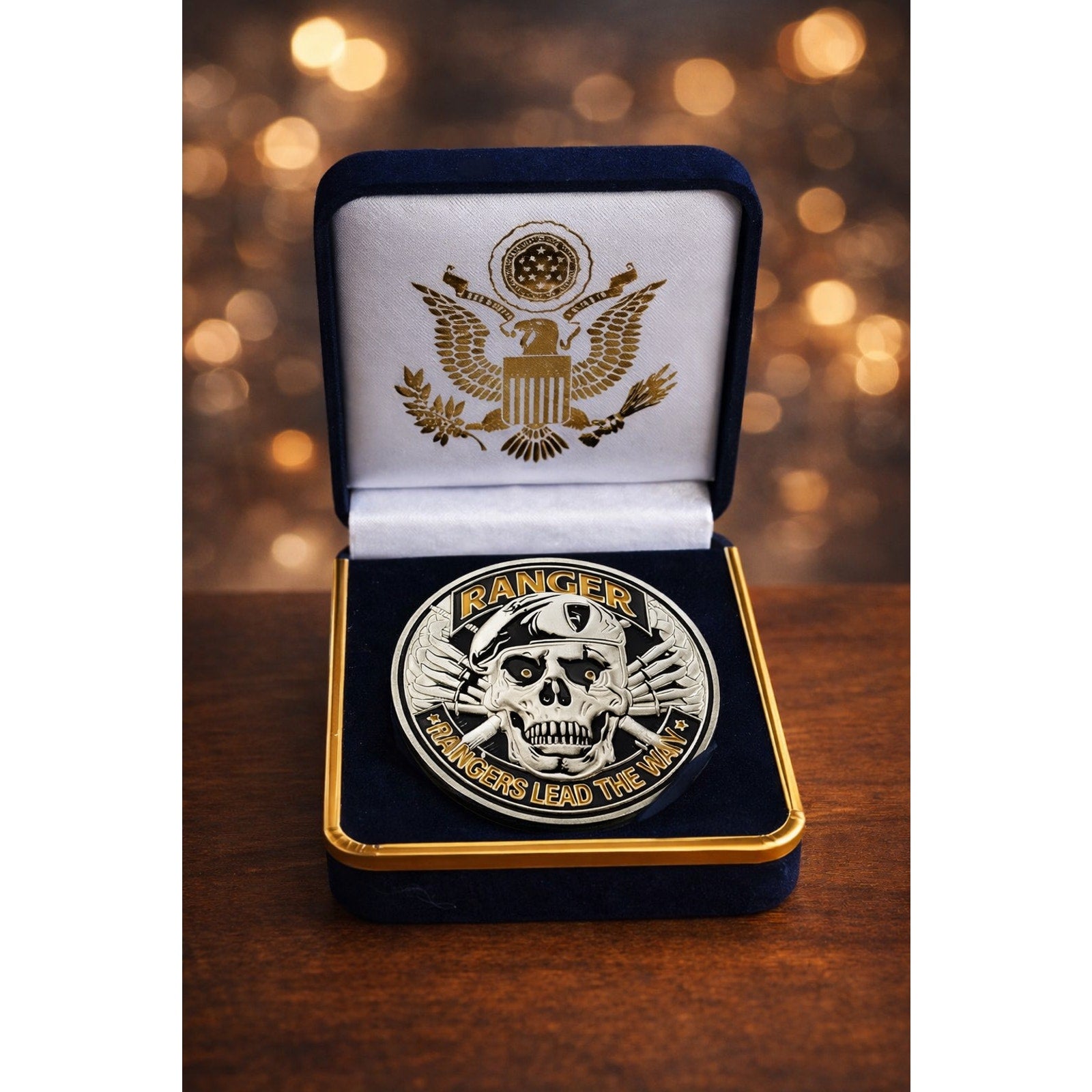 US ARMY RANGERS LEAD THE WAY Challenge Coin Army Ranger SEAL SKULL. New!