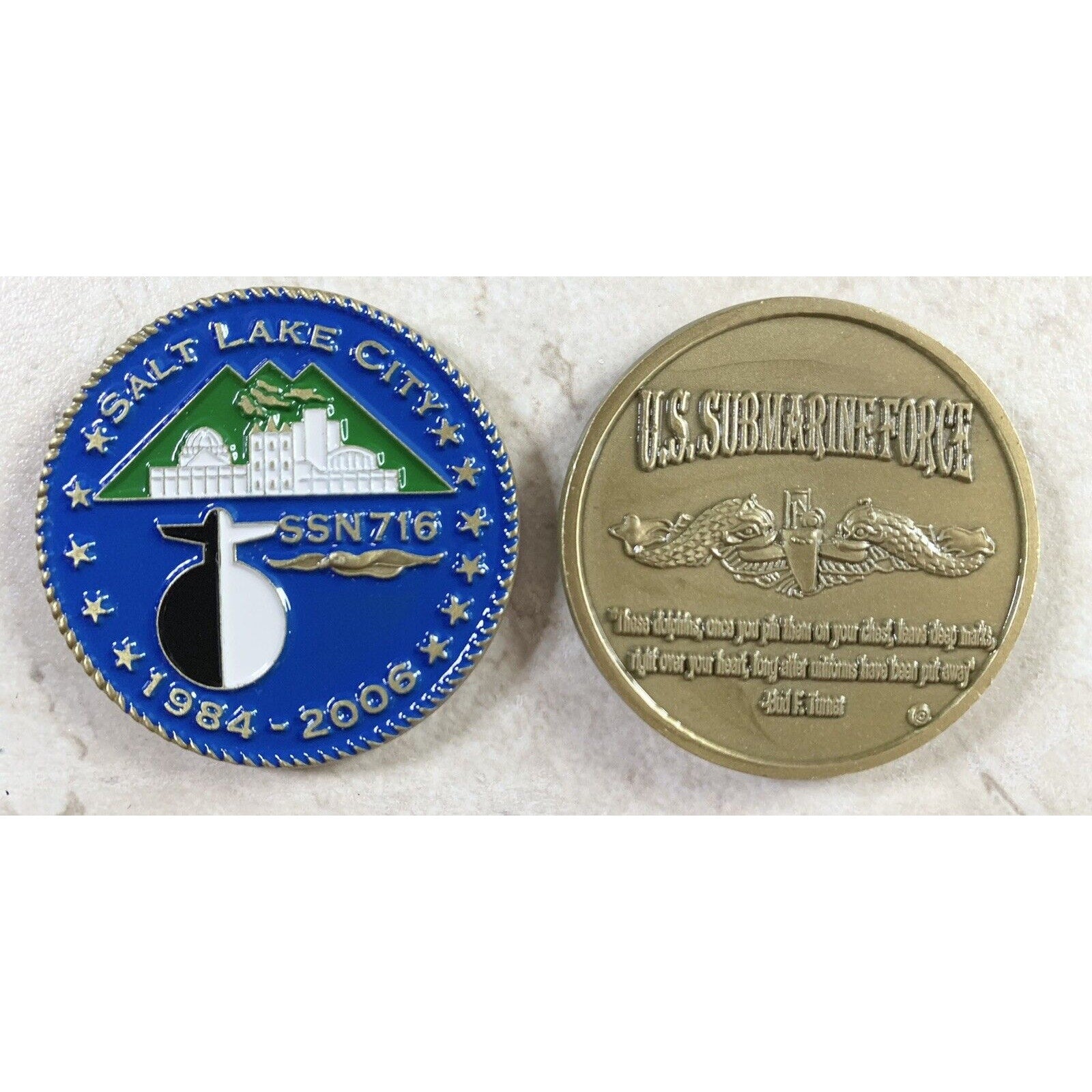USS Salt Lake City SSN 716 Submarine Challenge Coin USN