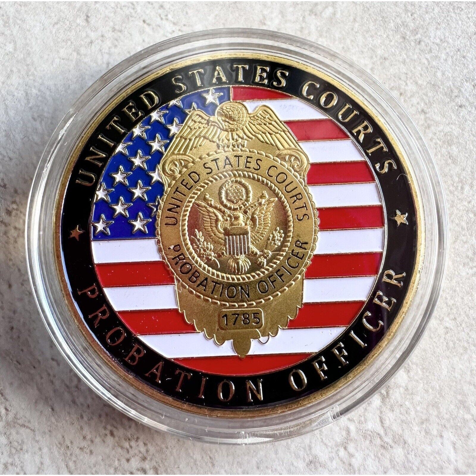 United States Courts Probation Officer Challenge Coin. New! With Velvet Case