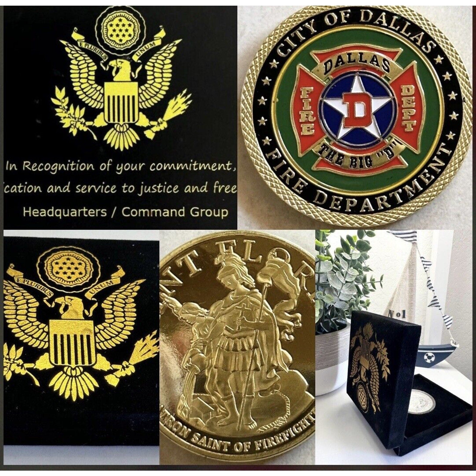 DALLAS FIRE DEPT - The Big "D" Challenge Coin USA