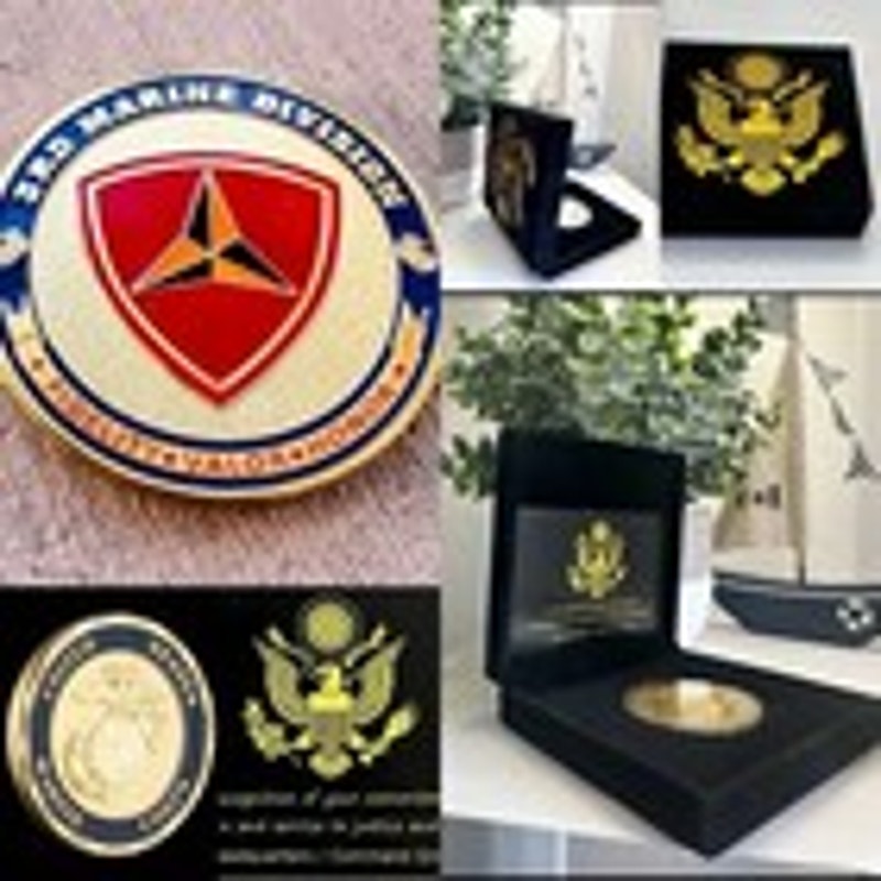 US MARINE CORPS - 3rd MARINE DIVISION Coin with velvet case