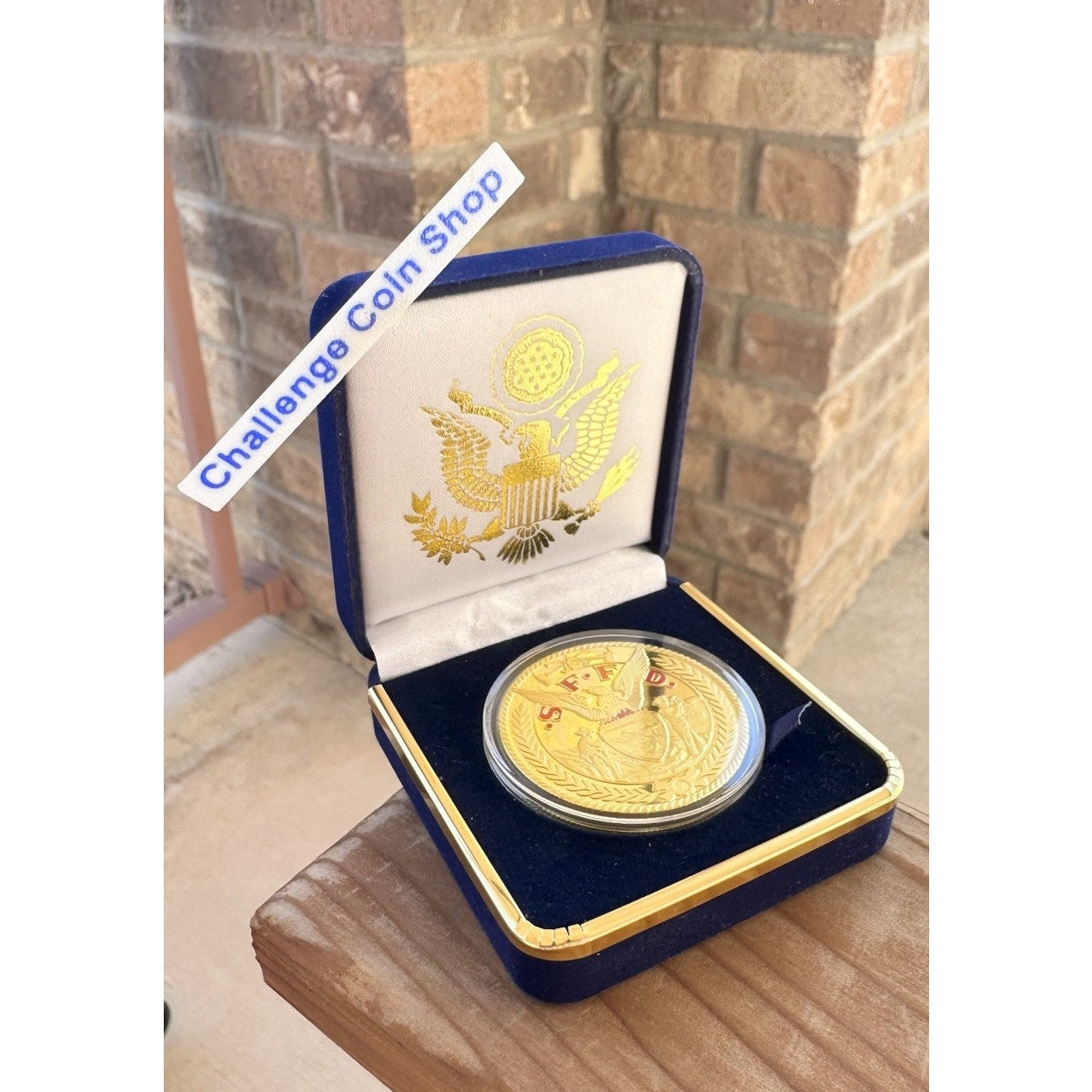 SAN FRANCISCO FIRE DEPT Challenge Coin With Blue Velvet Case. Fast Shipping!