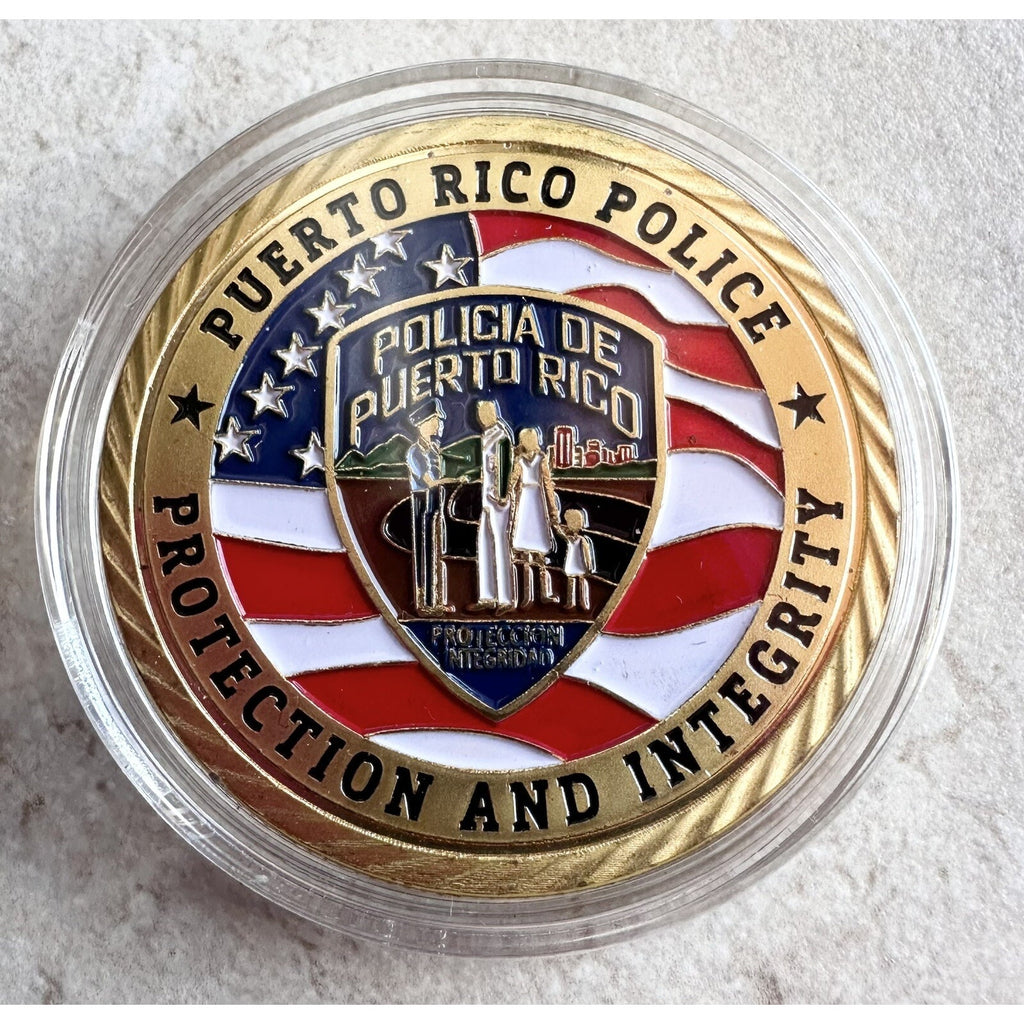 Puerto Rico Police challenge coin w/ Retirement Award