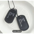 Black Military Army Blank Dog Tag Set w/ Black Ball Chains