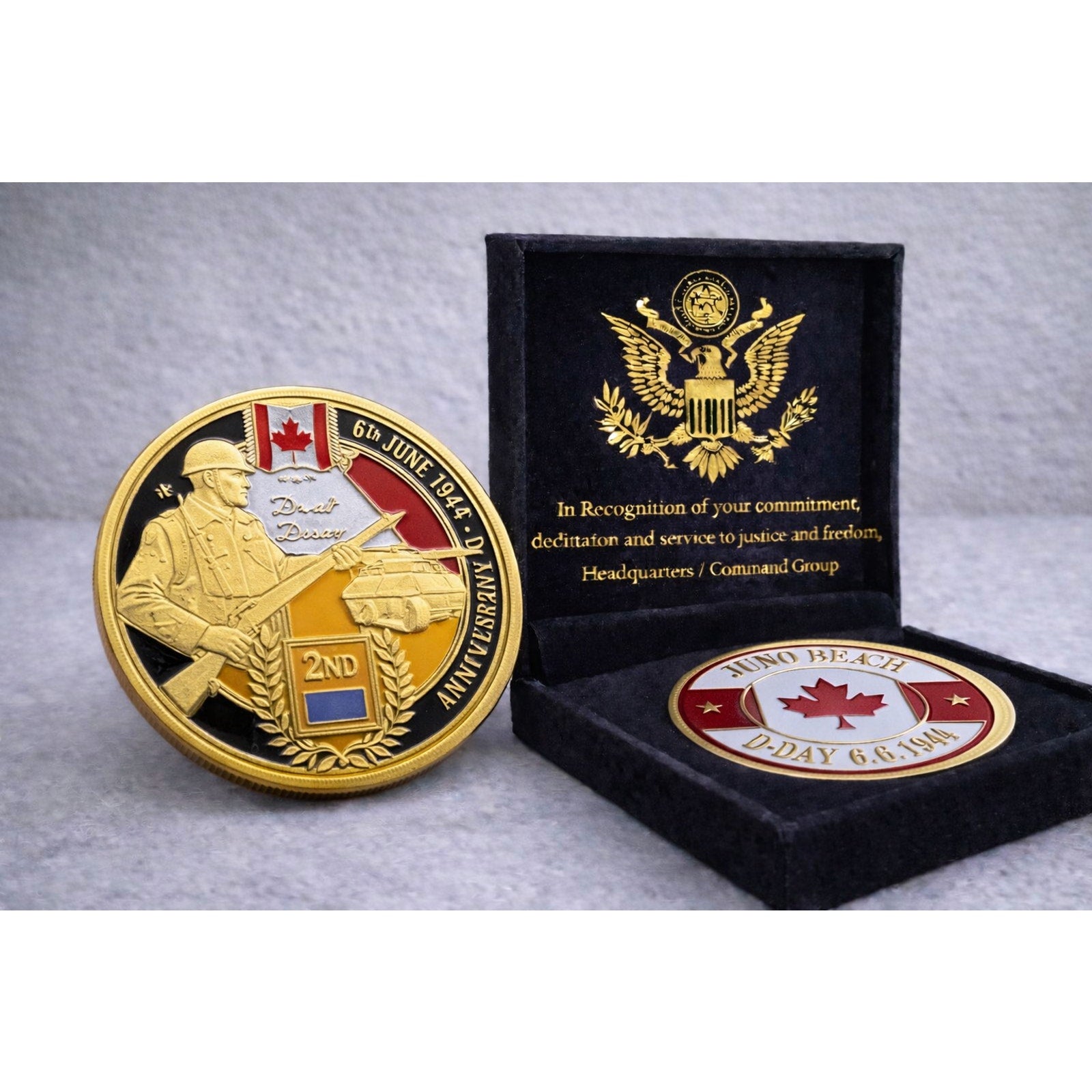 JOINT US Army Canda Infantry Invasion Day 6th June 1944 Juno w/ Achievement Awar