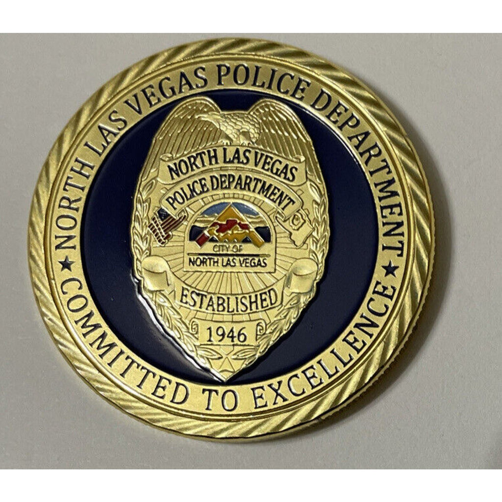 North Las Vegas Police Dept Badge Challenge Coin with velvet case
