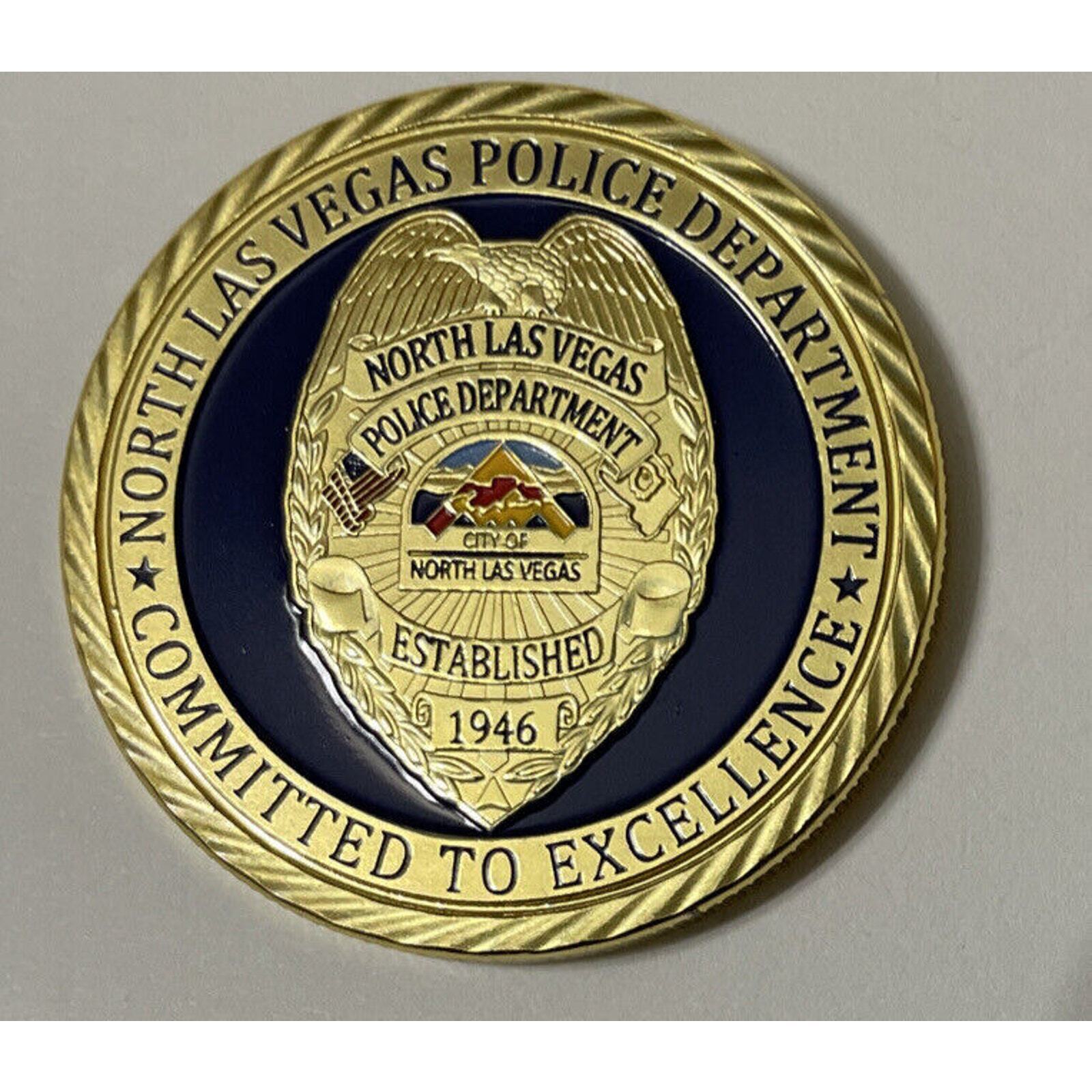 North Las Vegas Police Dept Badge Challenge Coin with velvet case