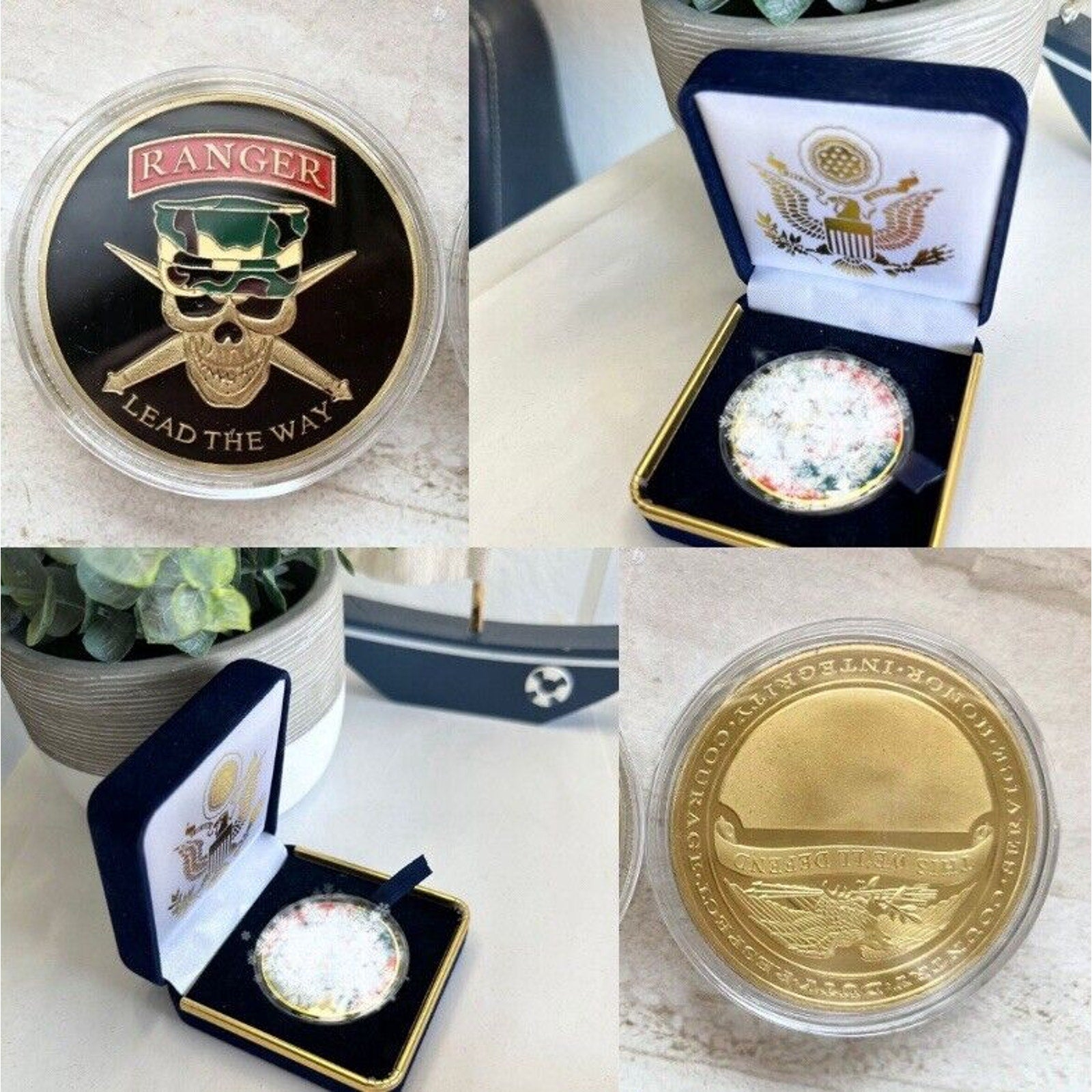 US ARMY RANGERS "Lead The Way" Challenge Coin USA With Box