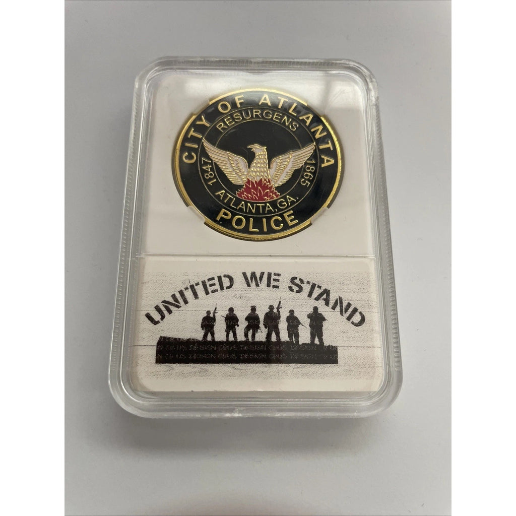CITY OF ATLANTA POLICE DEPT Challenge Coin w/ “United We Stand” Case