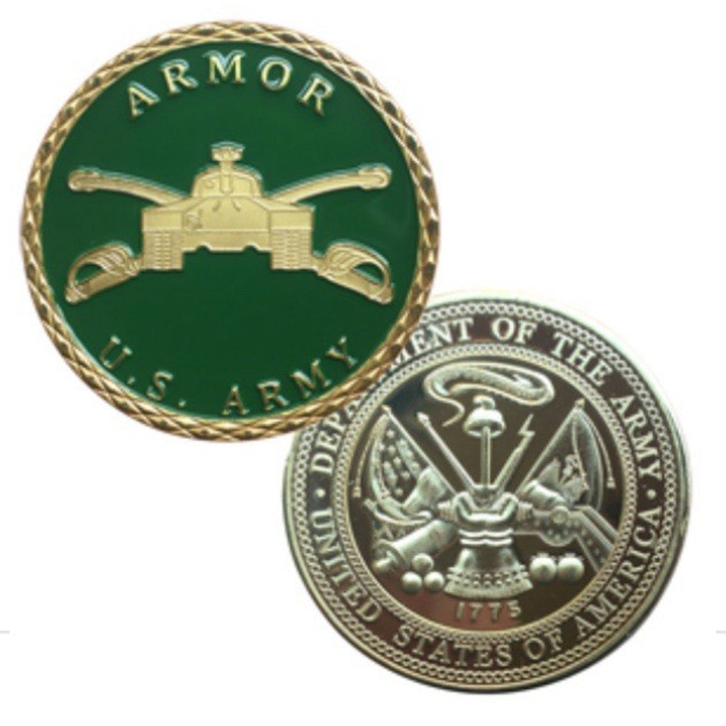 2pcs Army Rank 2LT 2nd O-2 And Armor Coin