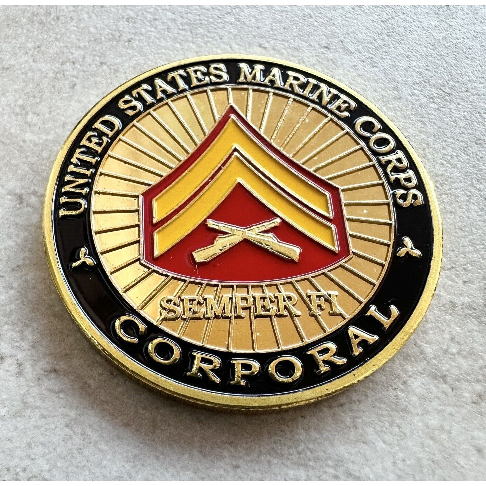 CORPORAL E-4 Rank USMC Challenge Coin US Marine Corps NCO